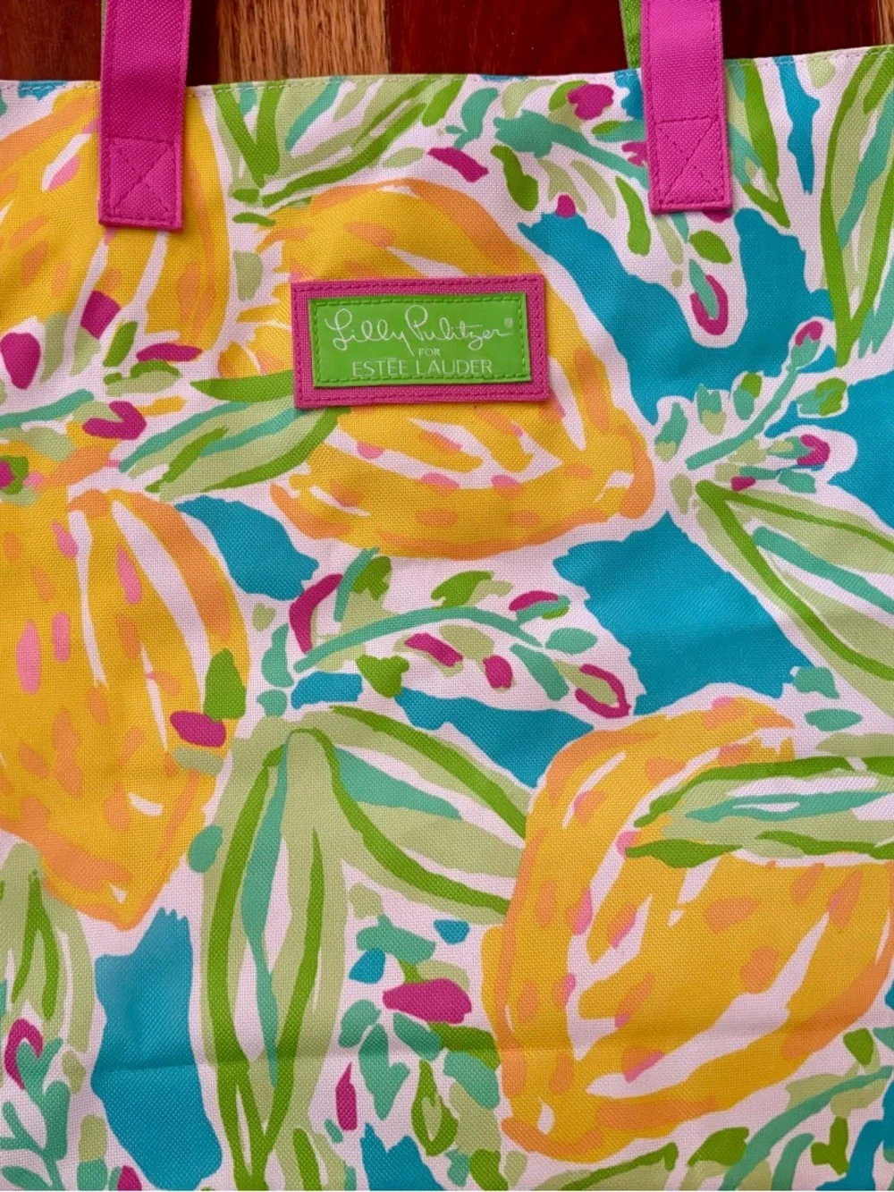 Lilly Pulitzer Estée Lauder Lemon Print Tote Bag - Picture 2 of 7